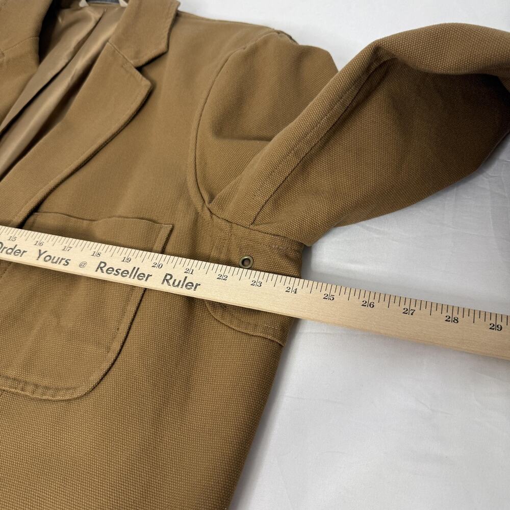 Duluth Trading Blazer Mens LT Brown Canvas Lined Workwear Sport Coat Jacket - Picture 7 of 8
